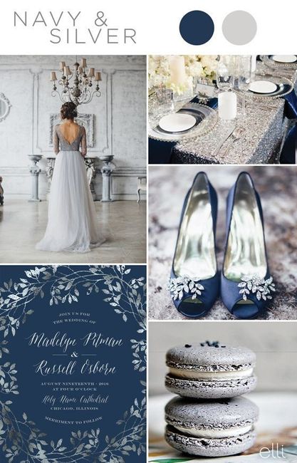 Paletas de colores con azul para bodas en invierno❄️ 3