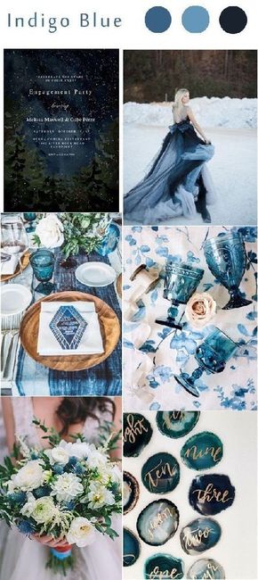 Paletas de colores con azul para bodas en invierno❄️ 4