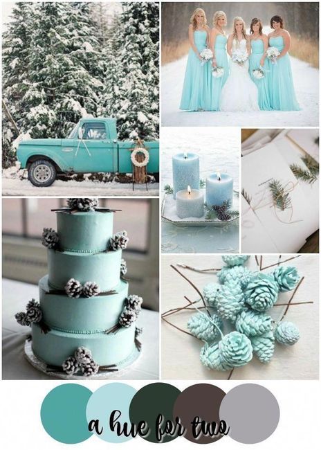 Paletas de colores con azul para bodas en invierno❄️ 9