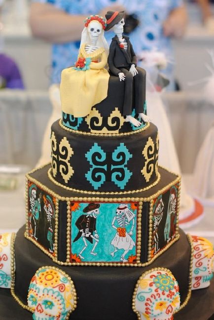 Pasteles de boda con tema "día de muertos" 💀 17