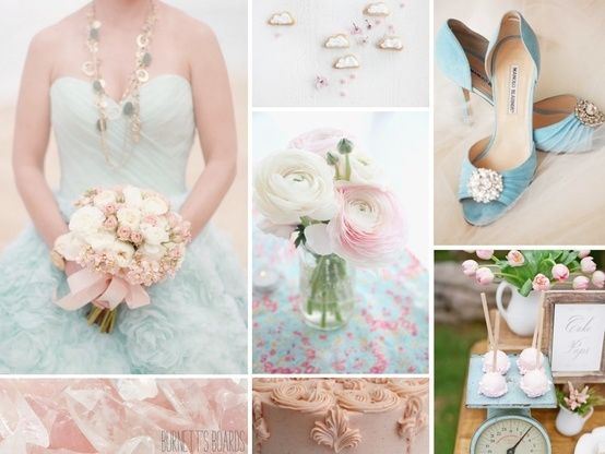 pink and blue wedding