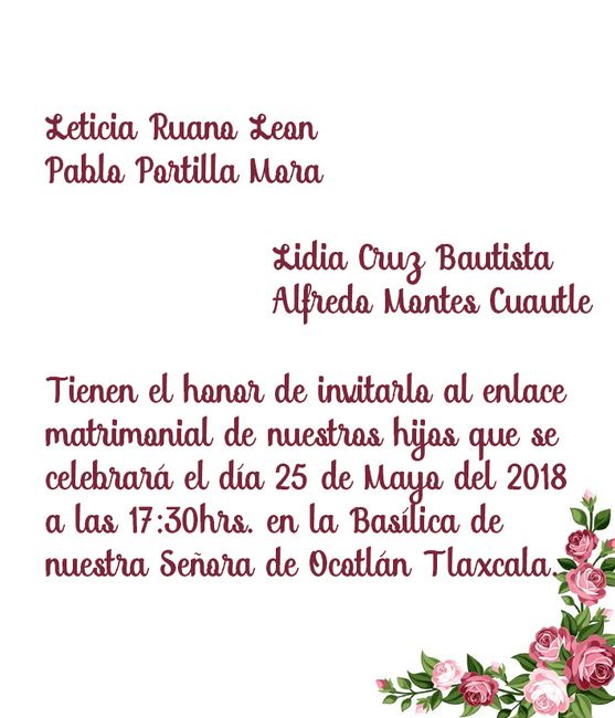 Nuestra invitación por detrás 