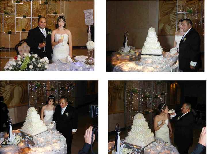 Brindando y partiendo pastel