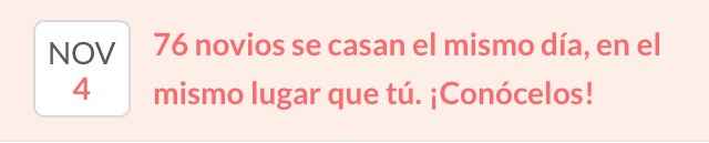 Cuantos novios se casan el mismo día y en el mismo lugar que tu? - 1