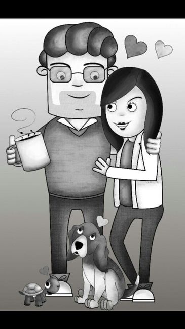 Ilustración de mi esposo y yo - 2