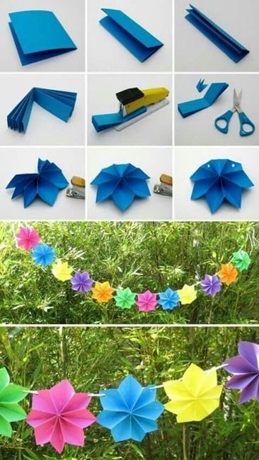 Decoracion con flores de papel - 12