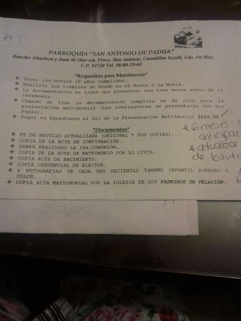 Documentos para matrimonio (iglesia) - 1