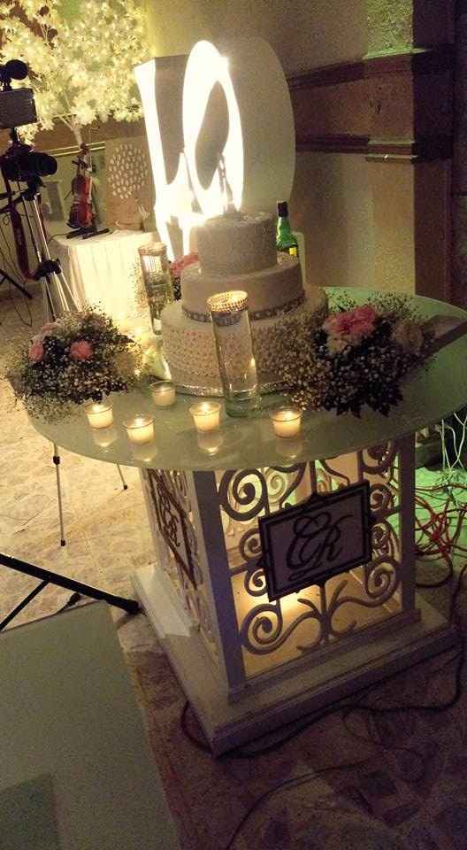 Decoración pastel velas.