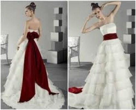 vestido rojo y blanco