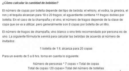 Cuanta bebida?