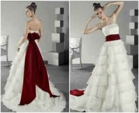 vestido rojo y blanco