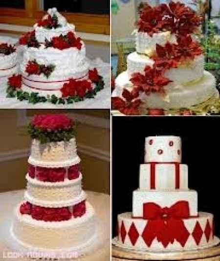 Pastel blanco y rojo