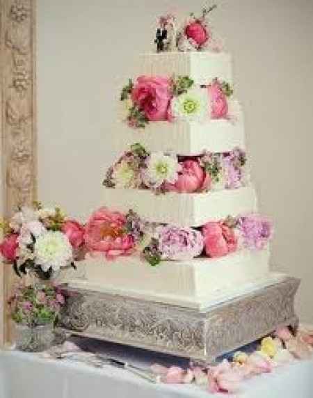 pastel con flores