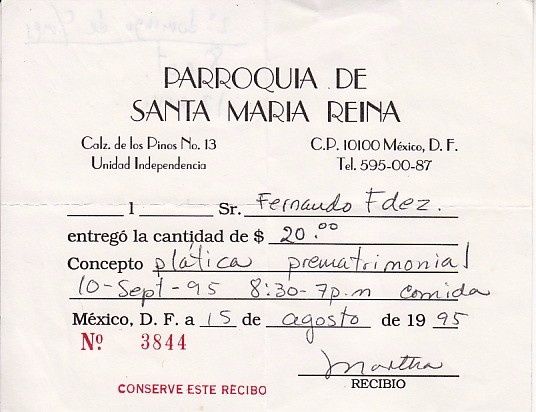 9- Presentar constancia de asistencia a pláticas prematrimoniales