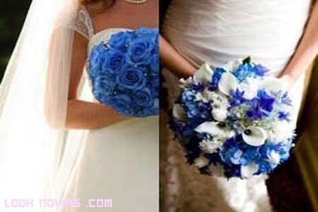 ramo de novia con azul