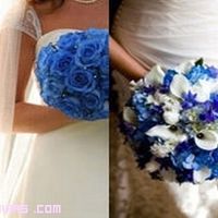 ramo de novia con azul