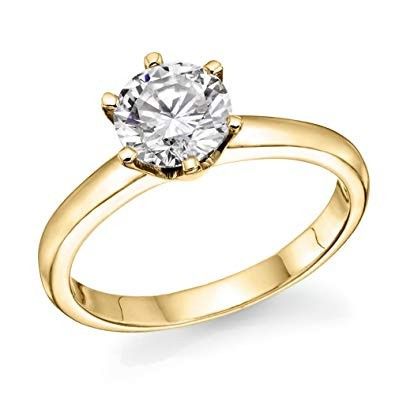 Engagment yellow gold ring dimond
