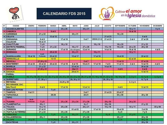 Calendario EdN 2015