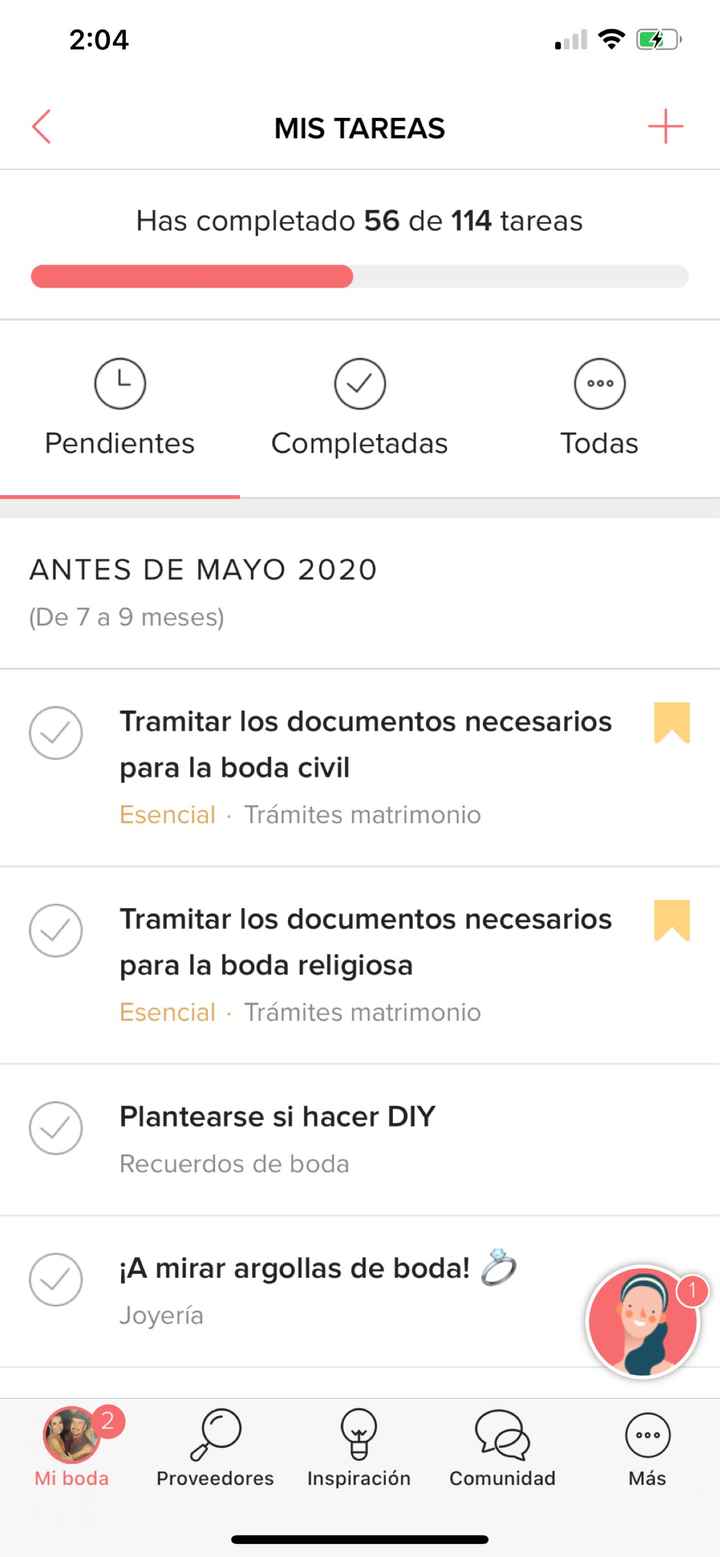 ¿Cómo van con su checklist de tareas? - 1