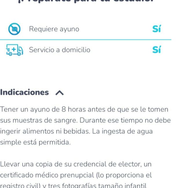 Hola los exámenes prenupciales son en ayunas?? - 1