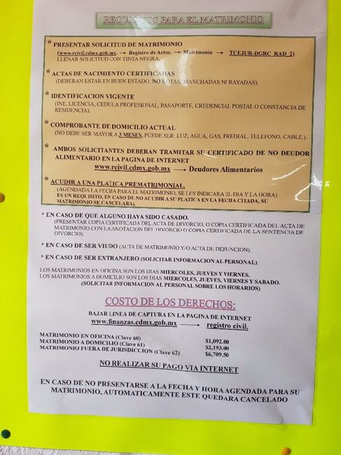 Requisitos Registro Civil