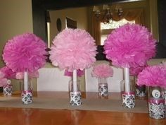 Pom Poms de centros de mesa