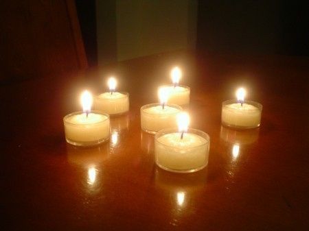 tea lights en vasos