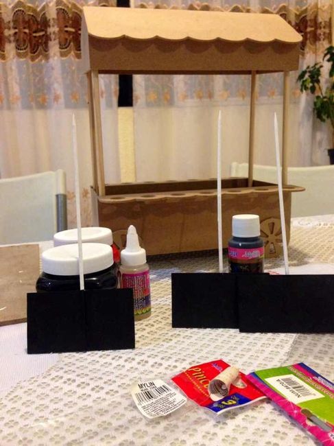 Carrito de Dulces y Pizarras