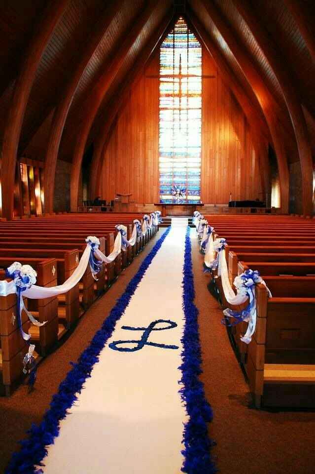 Decoracion boda en azul ceremonia - 1
