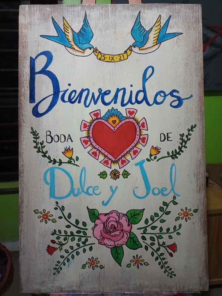 Letrero de bienvenida en madera - 1