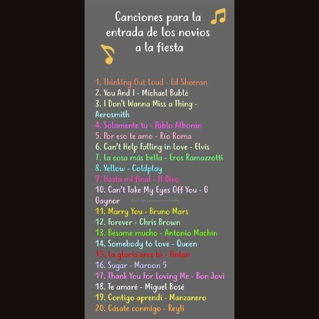 ya saben cual cancion tendran para la entrada de los novios?