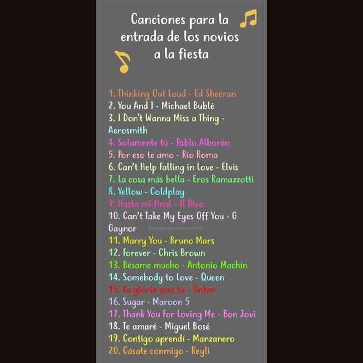 ya saben cual cancion tendran para la entrada de los novios?