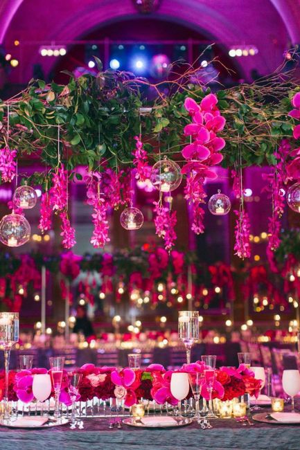 Centros de mesa altos en tonos rosas 💕🍓💓 3