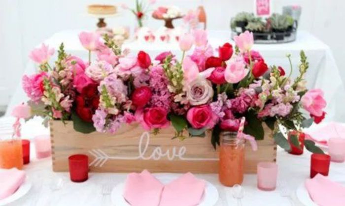 Centros de mesa bajos en tonos rosas 💓🍓💕 3