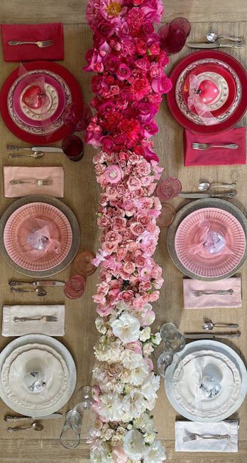 Centros de mesa bajos en tonos rosas 💓🍓💕 4
