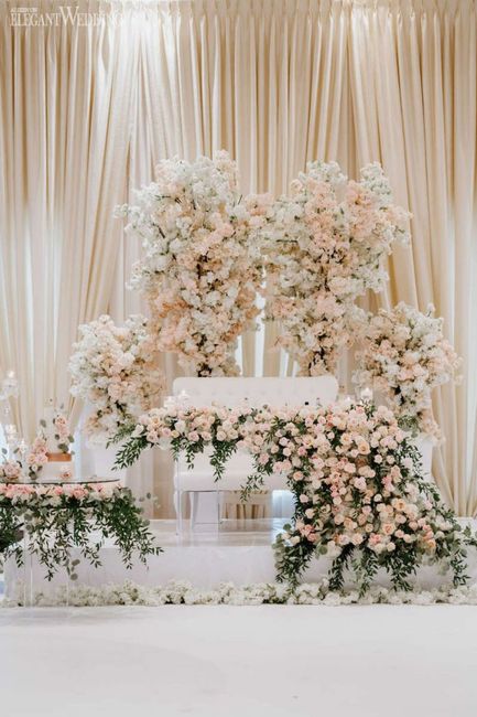 Mesa principal/sweetheart table/headtable en tonos rosas 💕🍓💓 9