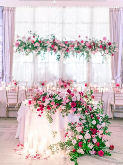 Mesa principal/sweetheart table/headtable en tonos rosas 💕🍓💓 16