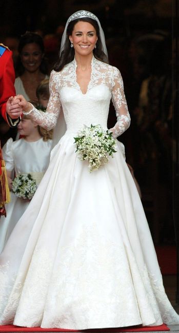 Inspo looks nupciales de novias famosas- Vestidos corte princesa con mangas 6