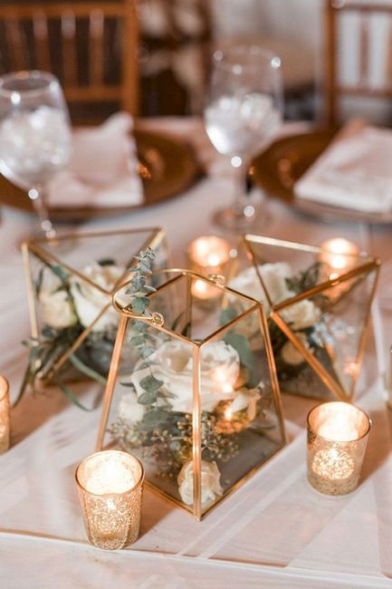 Inspo- centros de mesa en tonos bronce. 3