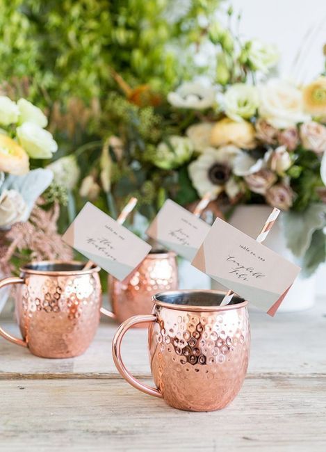 Inspo- Tazas y vasos de cobre para la boda. 4