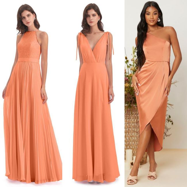 [Inspo]damas de honor en naranja 🧡: Burnt Orange vs. Terracota vs. Papaya 3