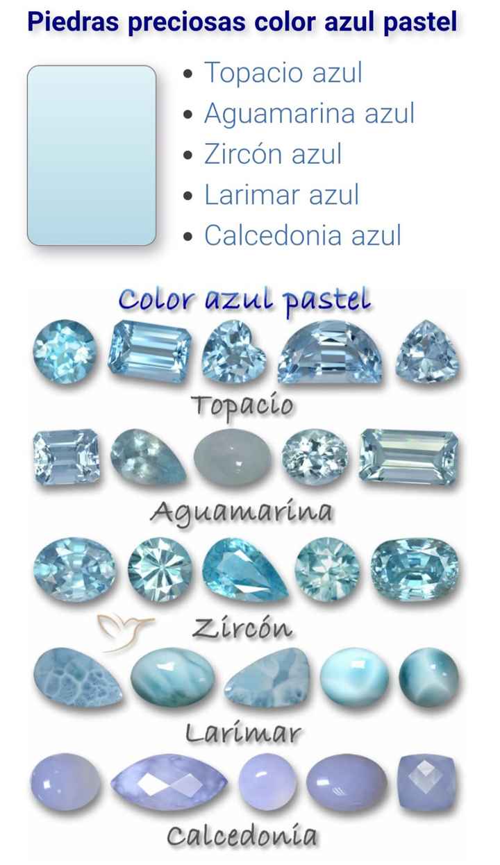 Anillos de compromiso con gemas en tono azul pastel - 1