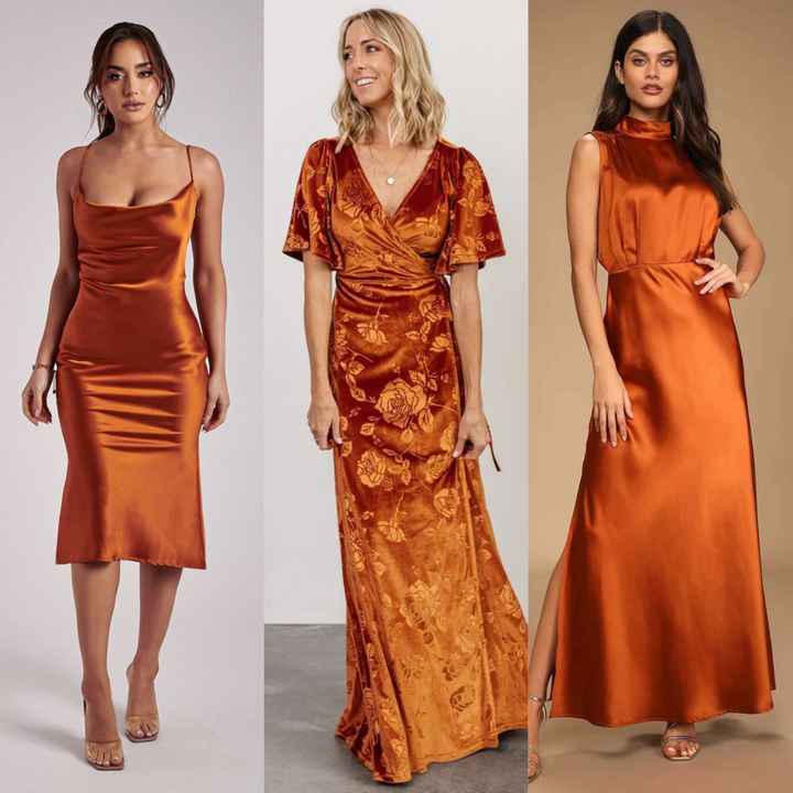 [Inspo]damas de honor en naranja 🧡: Burnt Orange vs. Terracota vs. Papaya - 1