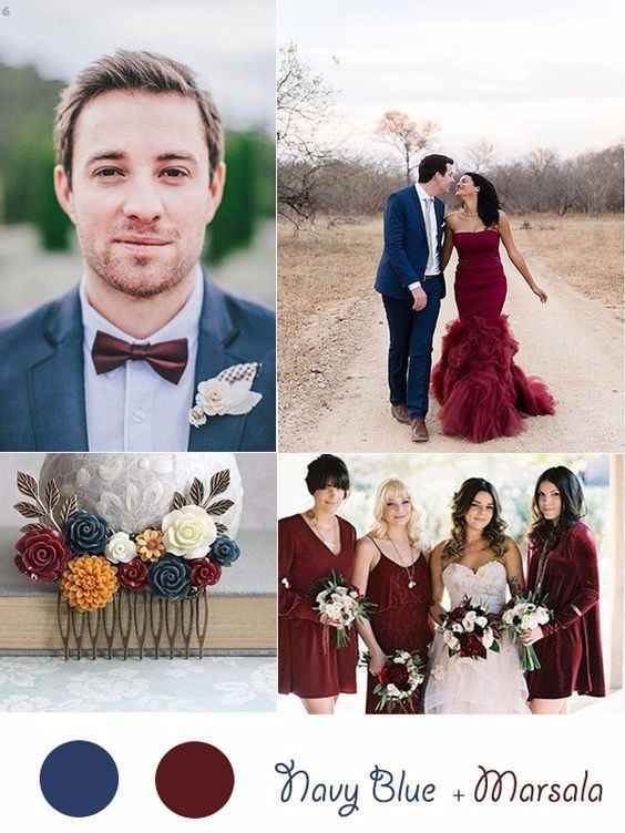 marsala y blue navy