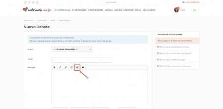 Haz click en el cuadradito de imagen