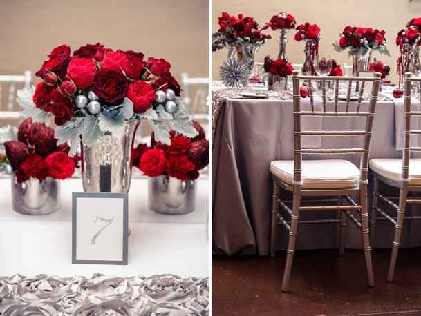 Boda Plateado y Rojo