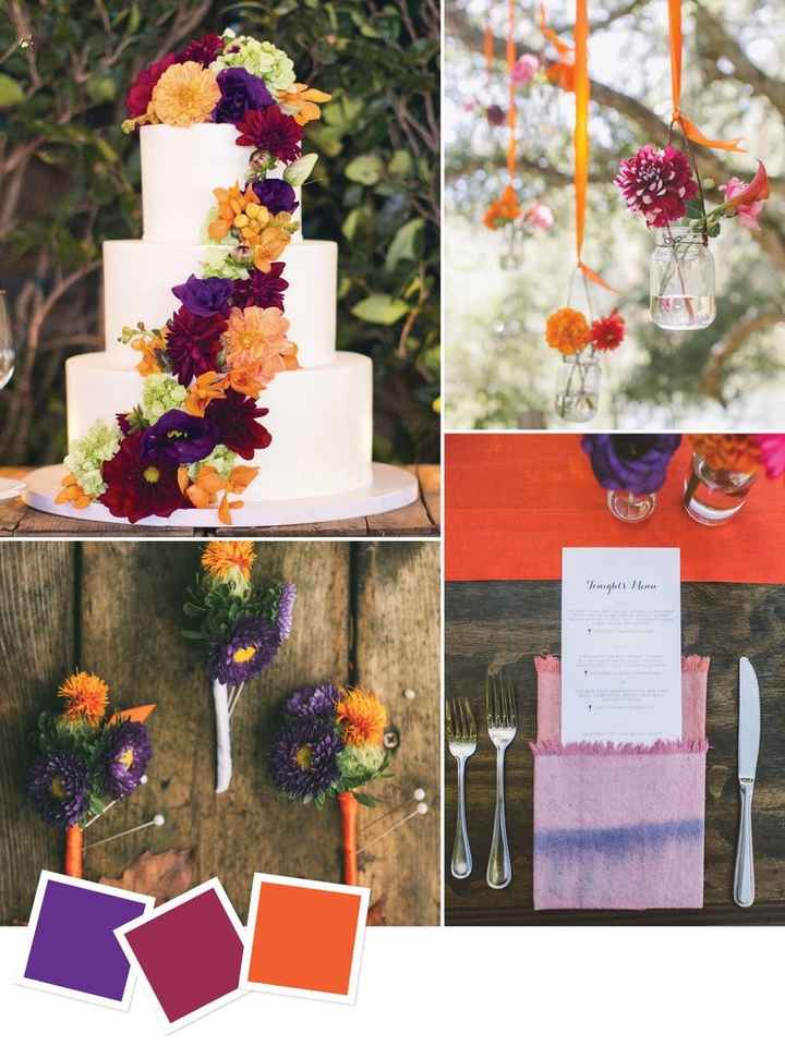 14. Lila + Burdeos + Naranja