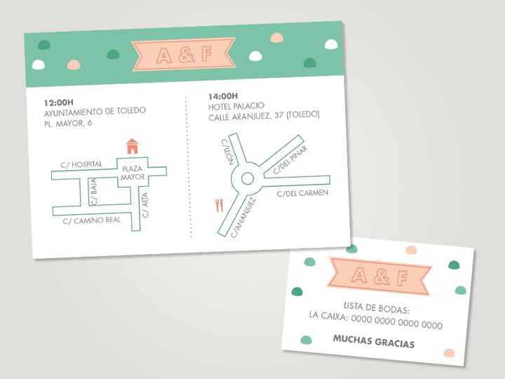 B. En la invitación les adjunté un mapa sobre cómo llegar a la recepción
