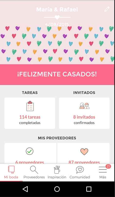 Nueva app  de bodas para Android