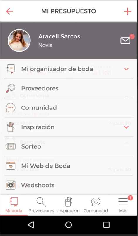 Nueva app  de bodas para Android
